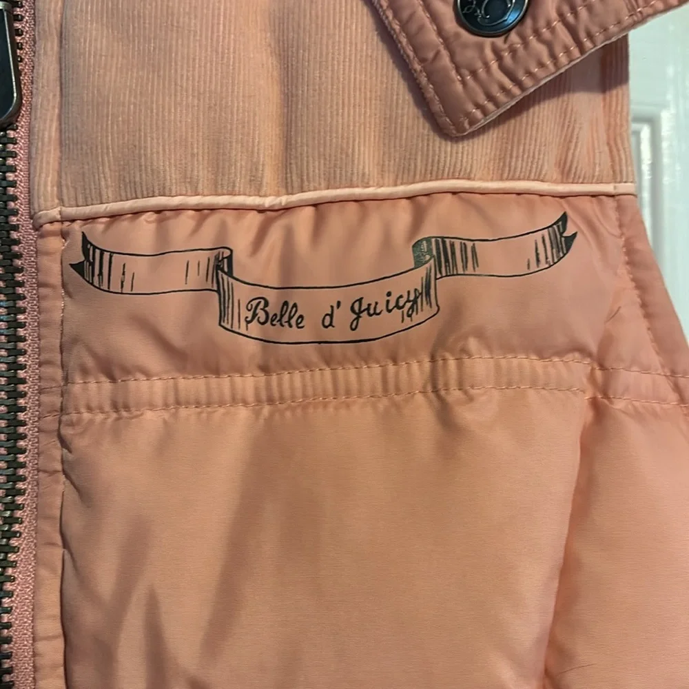 Juicy Couture Belle D'Juicy pink reversable puffer vest kids size 12